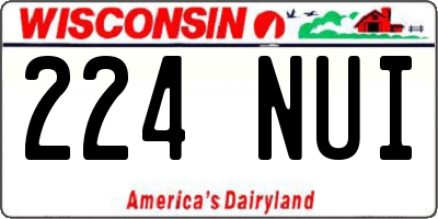 WI license plate 224NUI