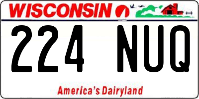WI license plate 224NUQ