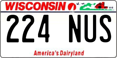 WI license plate 224NUS