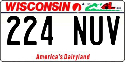 WI license plate 224NUV