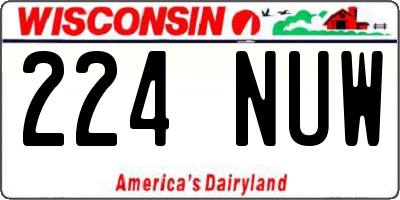 WI license plate 224NUW