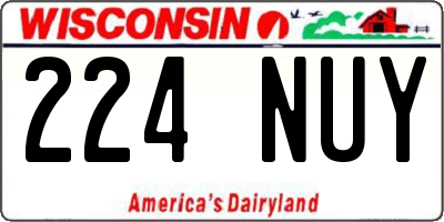 WI license plate 224NUY