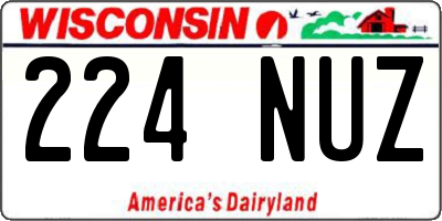WI license plate 224NUZ