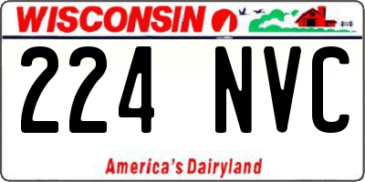 WI license plate 224NVC