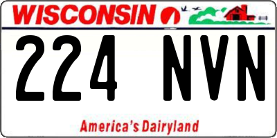 WI license plate 224NVN
