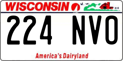 WI license plate 224NVO