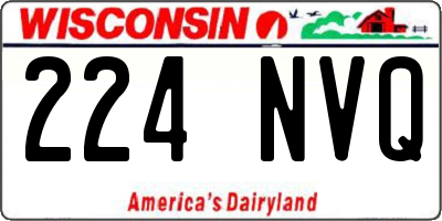 WI license plate 224NVQ