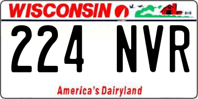 WI license plate 224NVR