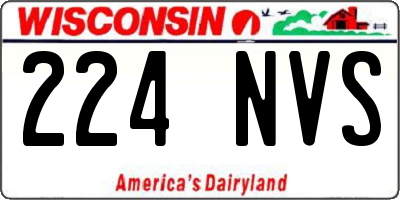 WI license plate 224NVS