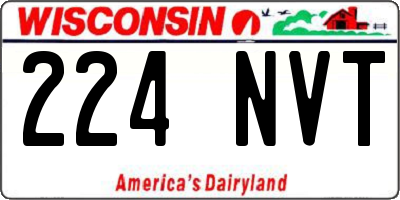 WI license plate 224NVT