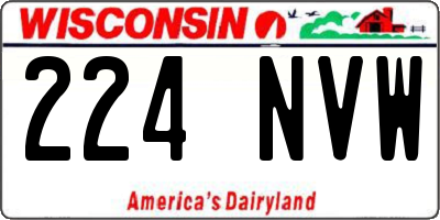 WI license plate 224NVW