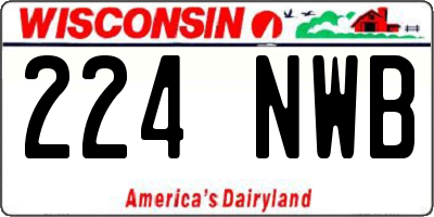 WI license plate 224NWB