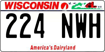 WI license plate 224NWH