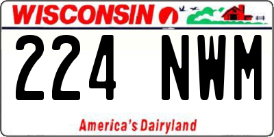 WI license plate 224NWM
