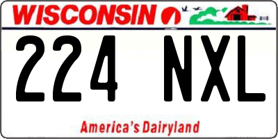 WI license plate 224NXL