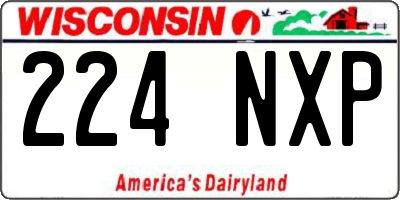WI license plate 224NXP