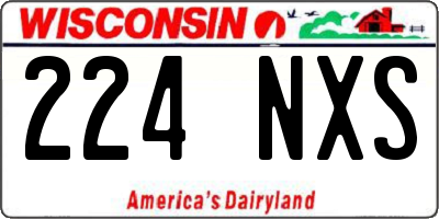 WI license plate 224NXS
