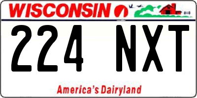 WI license plate 224NXT
