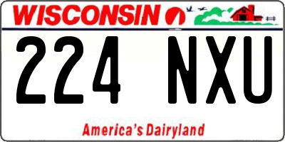 WI license plate 224NXU