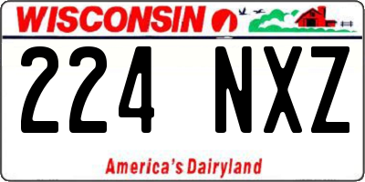 WI license plate 224NXZ