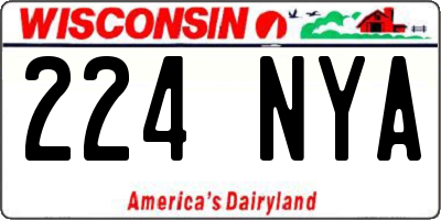 WI license plate 224NYA