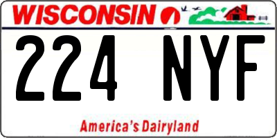 WI license plate 224NYF
