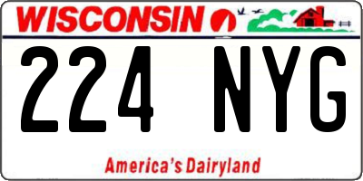 WI license plate 224NYG