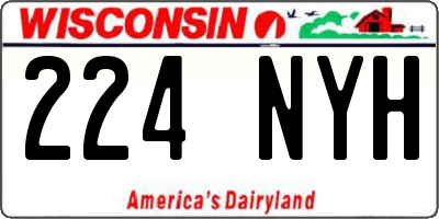 WI license plate 224NYH