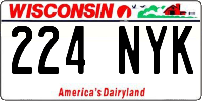 WI license plate 224NYK