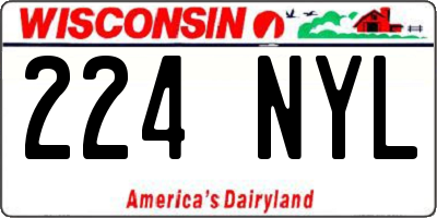 WI license plate 224NYL