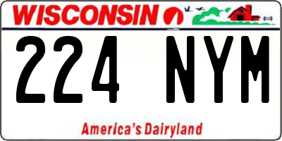 WI license plate 224NYM