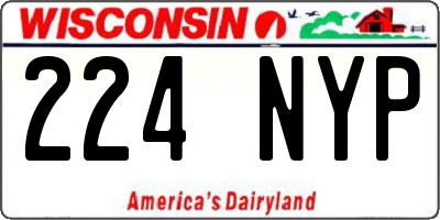 WI license plate 224NYP