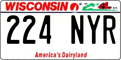 WI license plate 224NYR