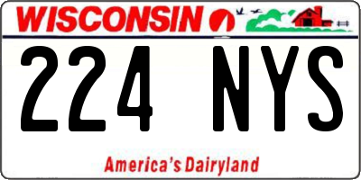 WI license plate 224NYS