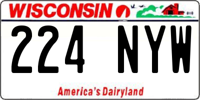 WI license plate 224NYW