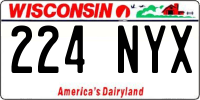WI license plate 224NYX