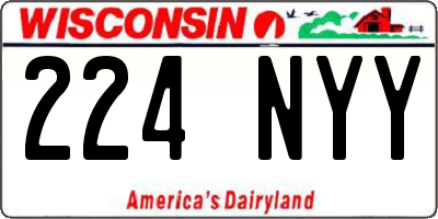 WI license plate 224NYY