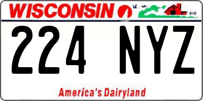 WI license plate 224NYZ