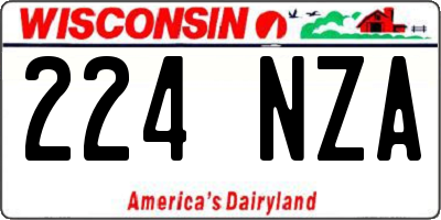WI license plate 224NZA