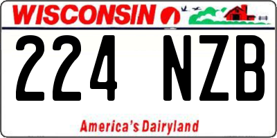 WI license plate 224NZB
