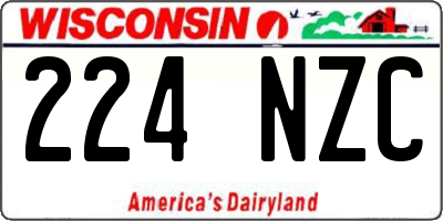 WI license plate 224NZC