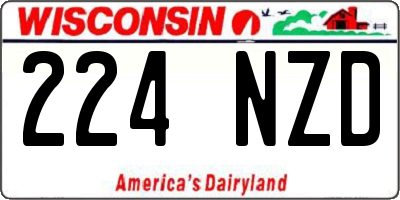 WI license plate 224NZD