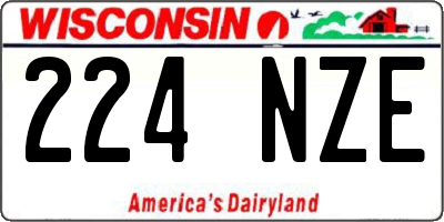 WI license plate 224NZE