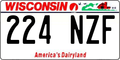 WI license plate 224NZF