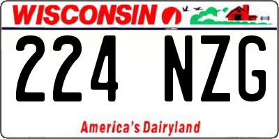 WI license plate 224NZG