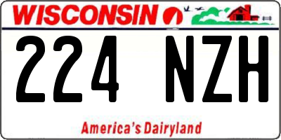 WI license plate 224NZH