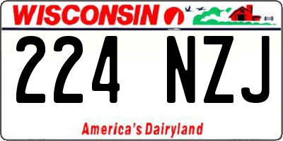 WI license plate 224NZJ
