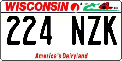 WI license plate 224NZK