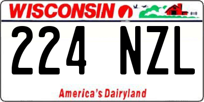 WI license plate 224NZL