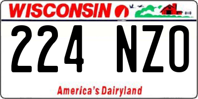 WI license plate 224NZO